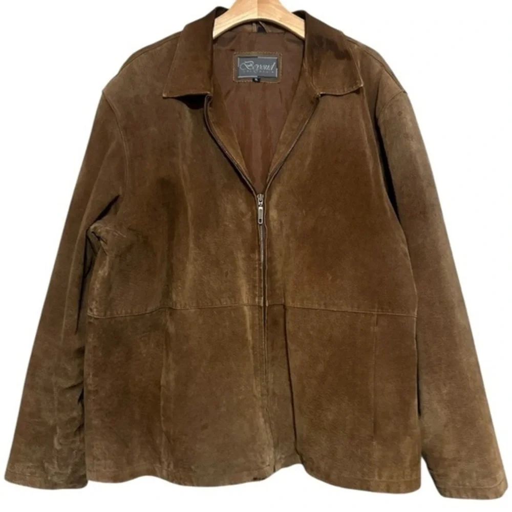 Beyond California Vintage Men’s Size XL Brown Suede Zip Up Jacket